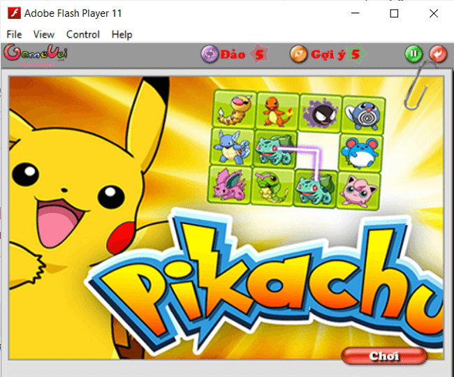 Cách tải game Pikachu cổ điển, Pikachu phiên bản cũ