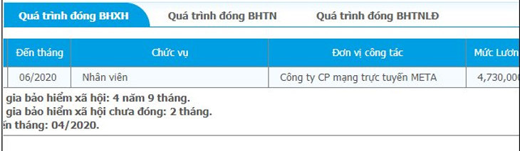 Tra cứu quá trình đóng BHXH