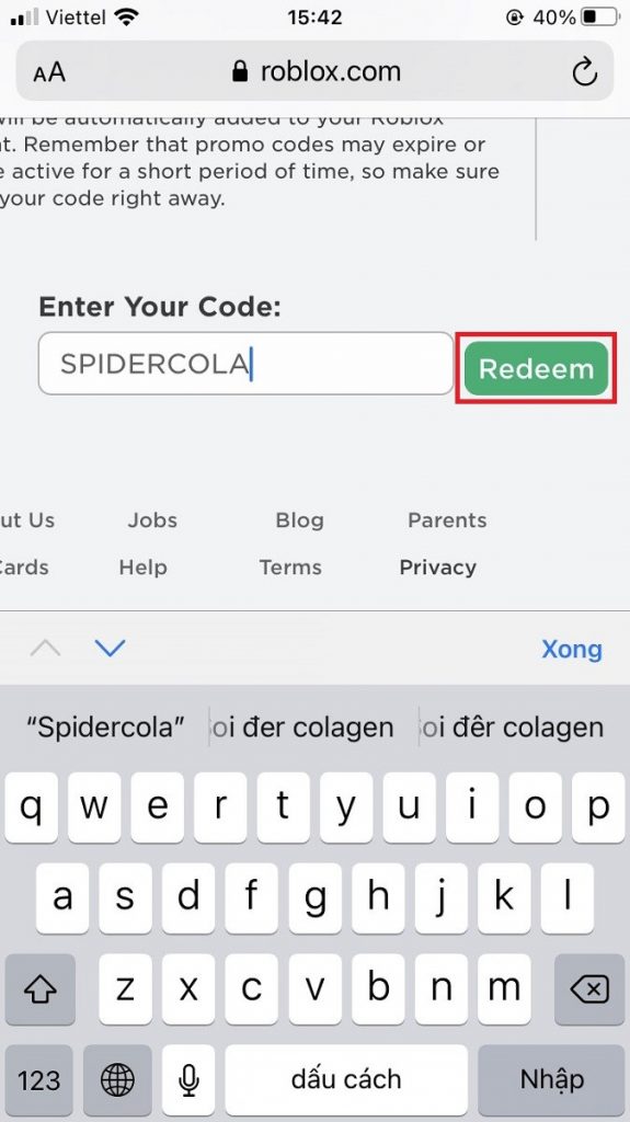 Hướng dẫn chi tiết các bước sử dụng gift code Roblox