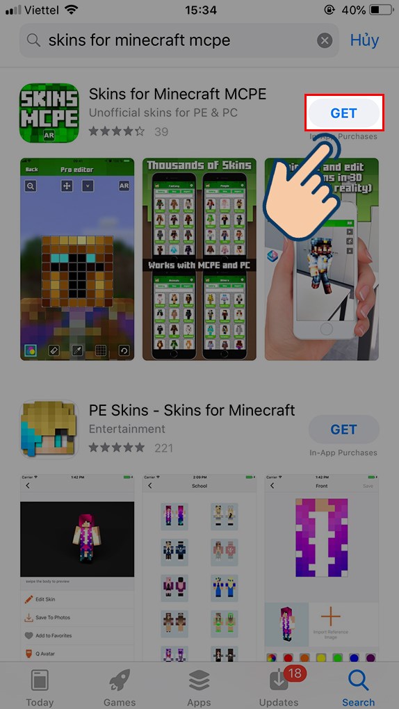 cách thay đổi Skin Minecraft PE