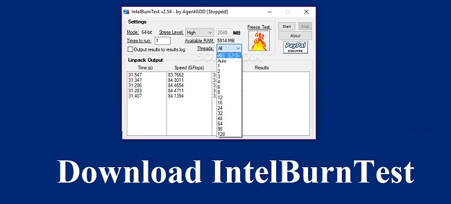 Download IntelBurnTest 2.54 – Đánh giá hiệu suất phần cứng PC