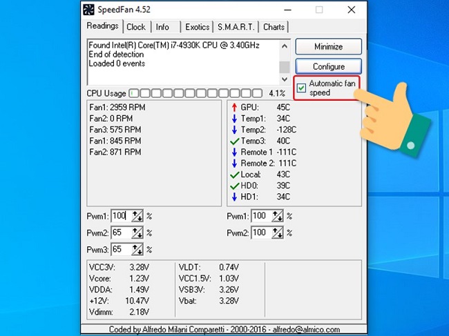 Download SpeedFan 4.52 - phần mềm quản lý quạt trên máy tính